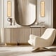 preview thumbnail 31 of 34, KAYLA 1-Light Gold LED Wall Sconce, Natural Alabaster Wall Sconce,Outdoor Sconce Rectangular Bedside Wall Lighting
