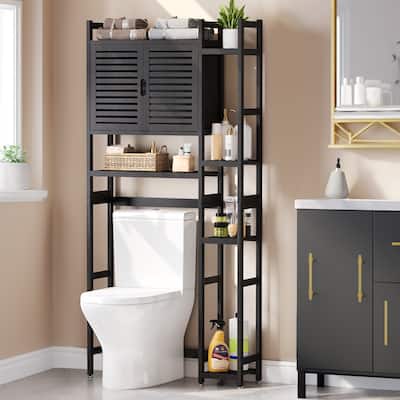 Moasis Bamboo Over-The-Toilet Cabinet with Shelf for Bathroom Storage