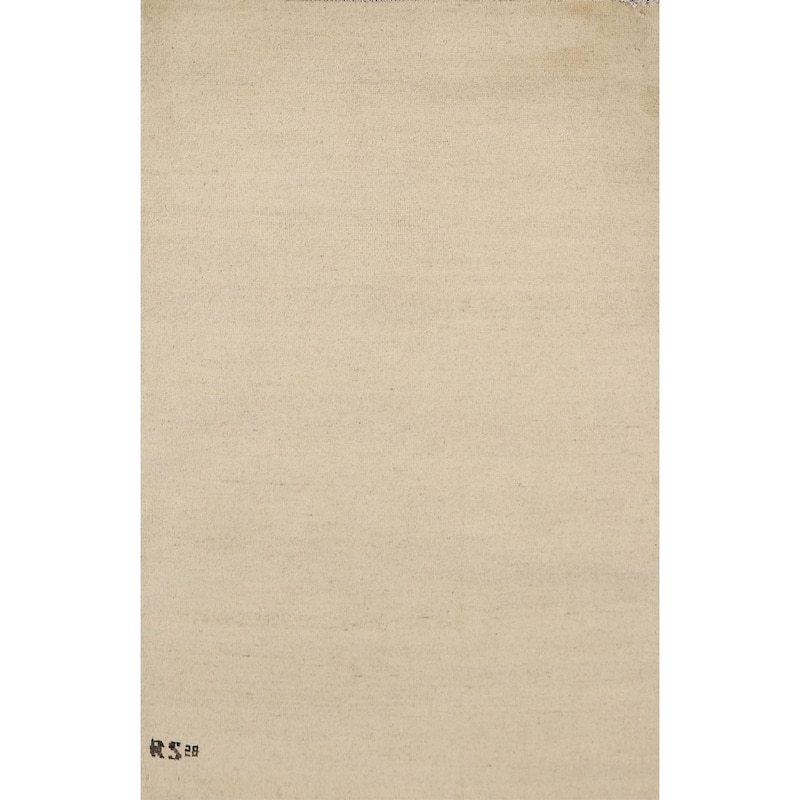 Modern Gabbeh Oriental Foyer Rug Hand-Knotted Wool Carpet - 3'4"x 5'0"