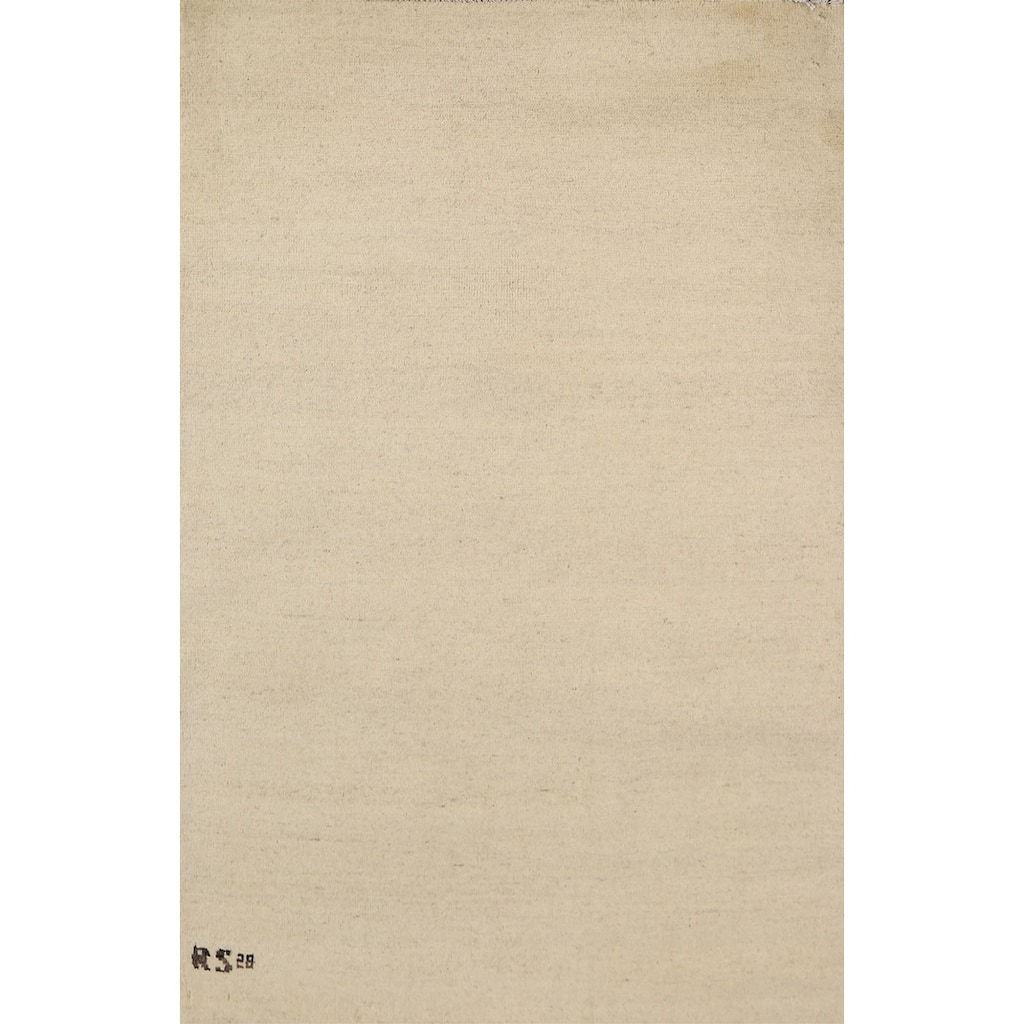 Modern Gabbeh Oriental Foyer Rug Hand-Knotted Wool Carpet - 3'4"x 5'0"