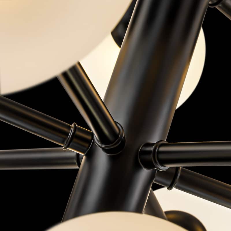 4-Tiered Modern Glam 19-Light Sputnik Cluster Frosted Glass Globe Bubble Chandelier