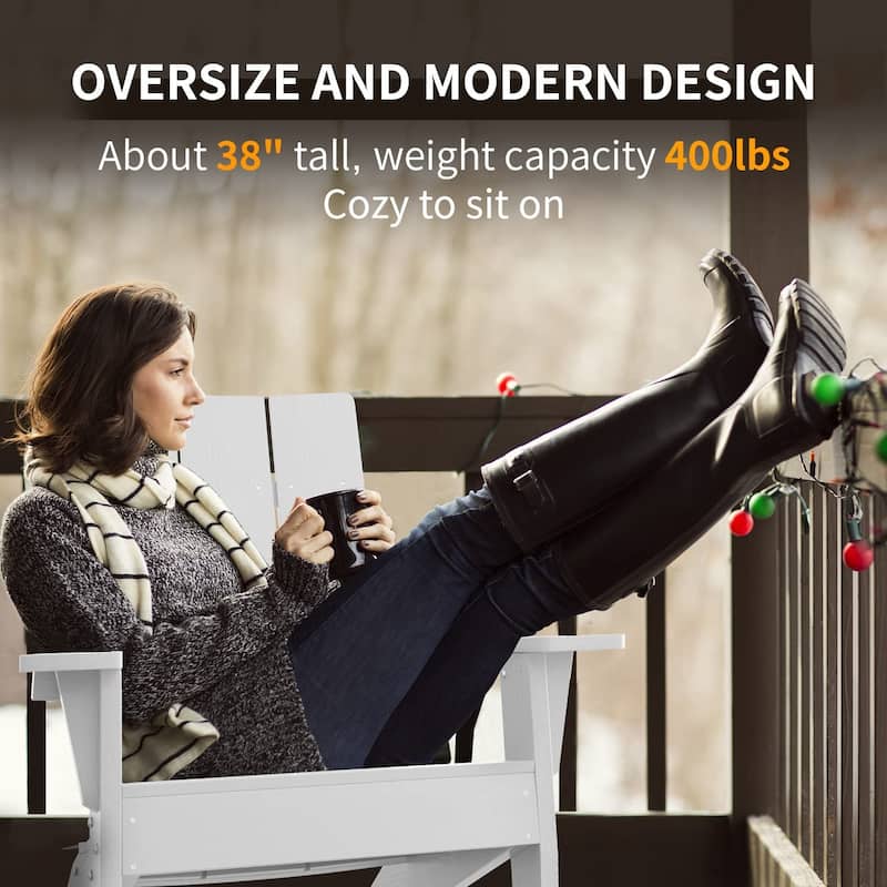 WINSOON Adirondack Chair Weather Resistant with Cup Holder