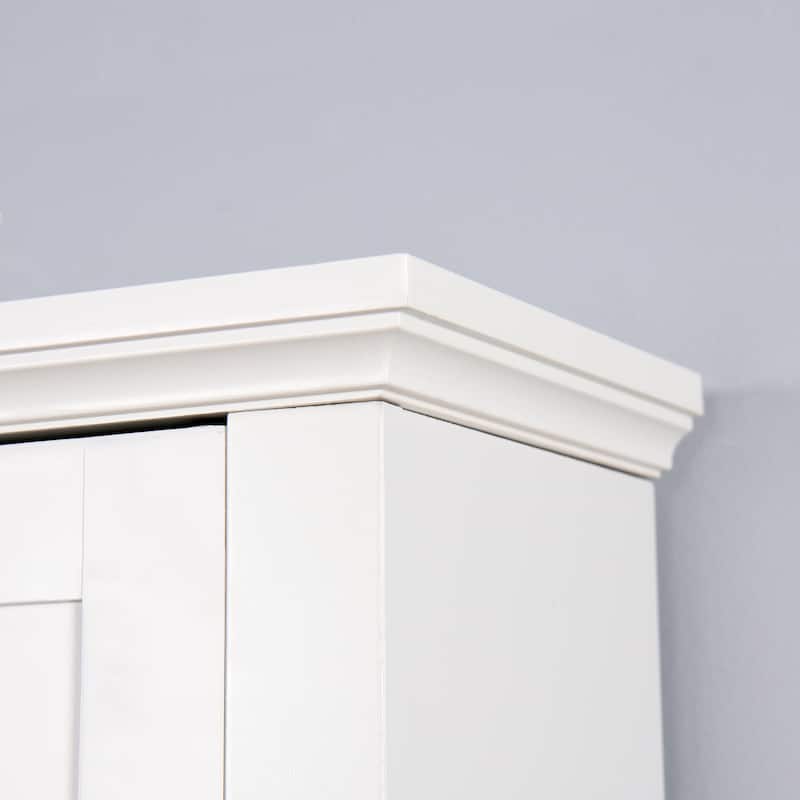 Bathroom Wooden Storage Cabinet Over-The-Toilet Space Saver With A Adjustable Shelf 23.62X7.72X67.32 Inch