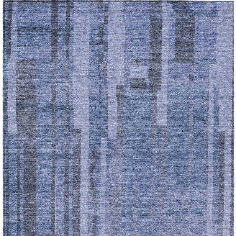 HomeRoots Striped Transitional Rectangle Outdoor Rug