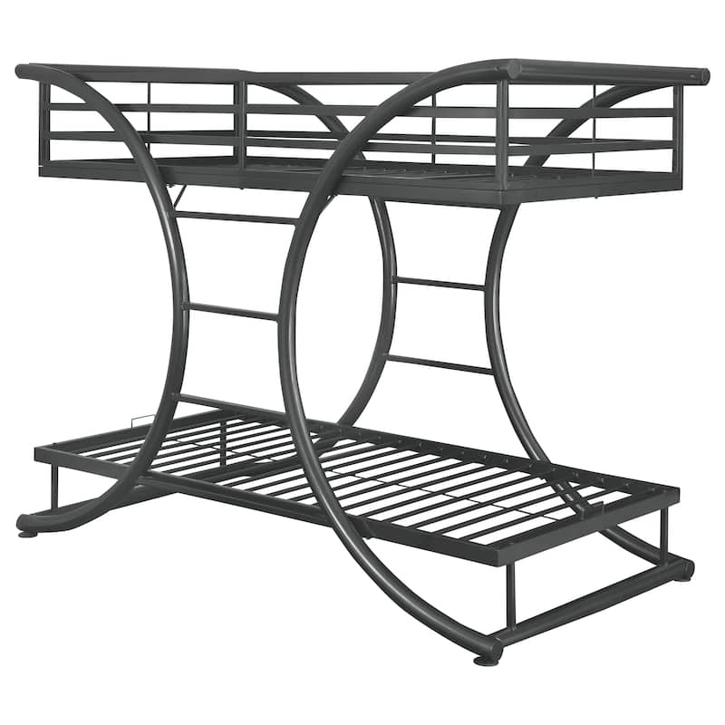Stephan Contemporary Gunmetal Metal Frame Bunk Bed
