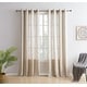preview thumbnail 2 of 62, HLC.me Madison Faux Linen Textured Sheer Privacy Sun Light Filtering Window Grommet Thick Curtains Panels, Set of 2