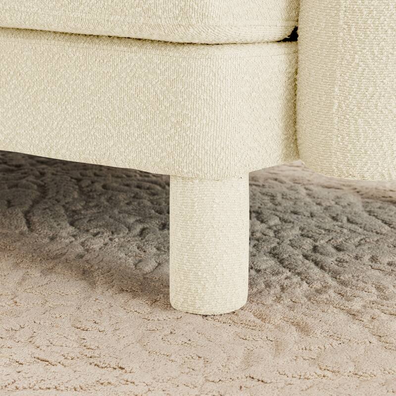 Distinctive Sofa Couch with Shell-Shaped Armrests, 2-seater Loveseat Couch Sofa Couch with Wood Frame