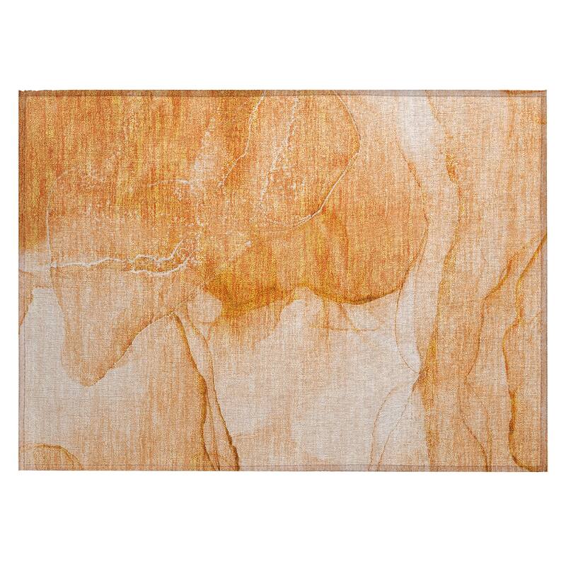 Almilo Contemporary Abstract Weather Resistant Blended Style Outdoor Rug