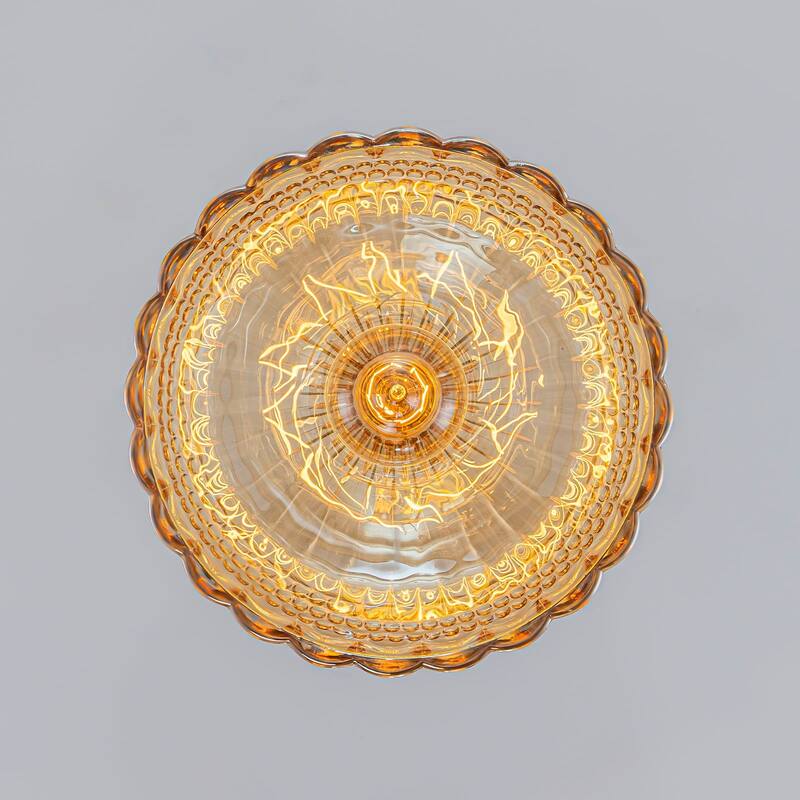 9.8'' Amber Glass Pendant Light for Kitchen Island