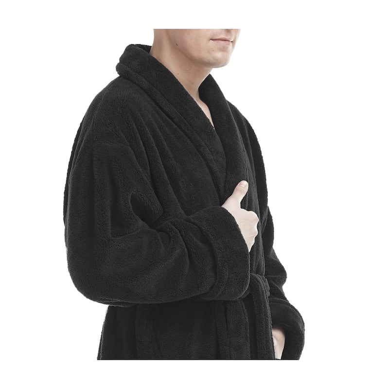 Men's Shawl Collar Premium Fleece with Full Ankle Length Bathrobe - On ...