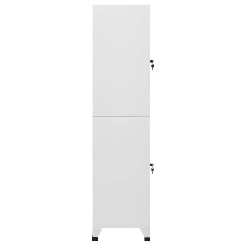 Sonia Rectangular Locker Cabinet with 2 Lockable Doors, Gray Steel