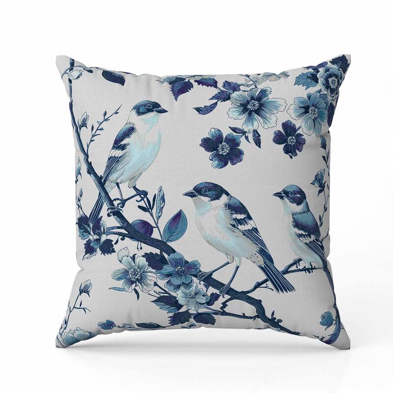 Skyline Chorus Faux Suede Reversible Throw Pillow Blue and Turquoise