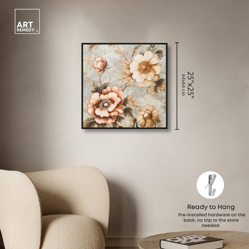 Retro Rose I Canvas by Art Remedy