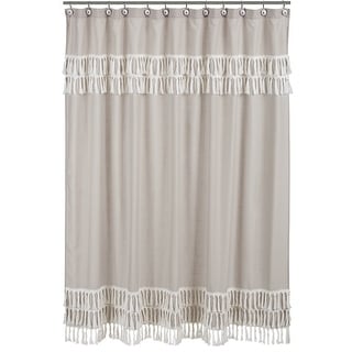 Boho Bohemian Bathroom Fabric Bath Shower Curtain - Solid Taupe Beige ...