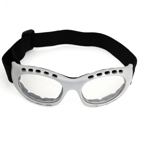 Unisex Gray Plastic Full Frame Clear Lens Anti Sand Sports Ski Goggles Glasses