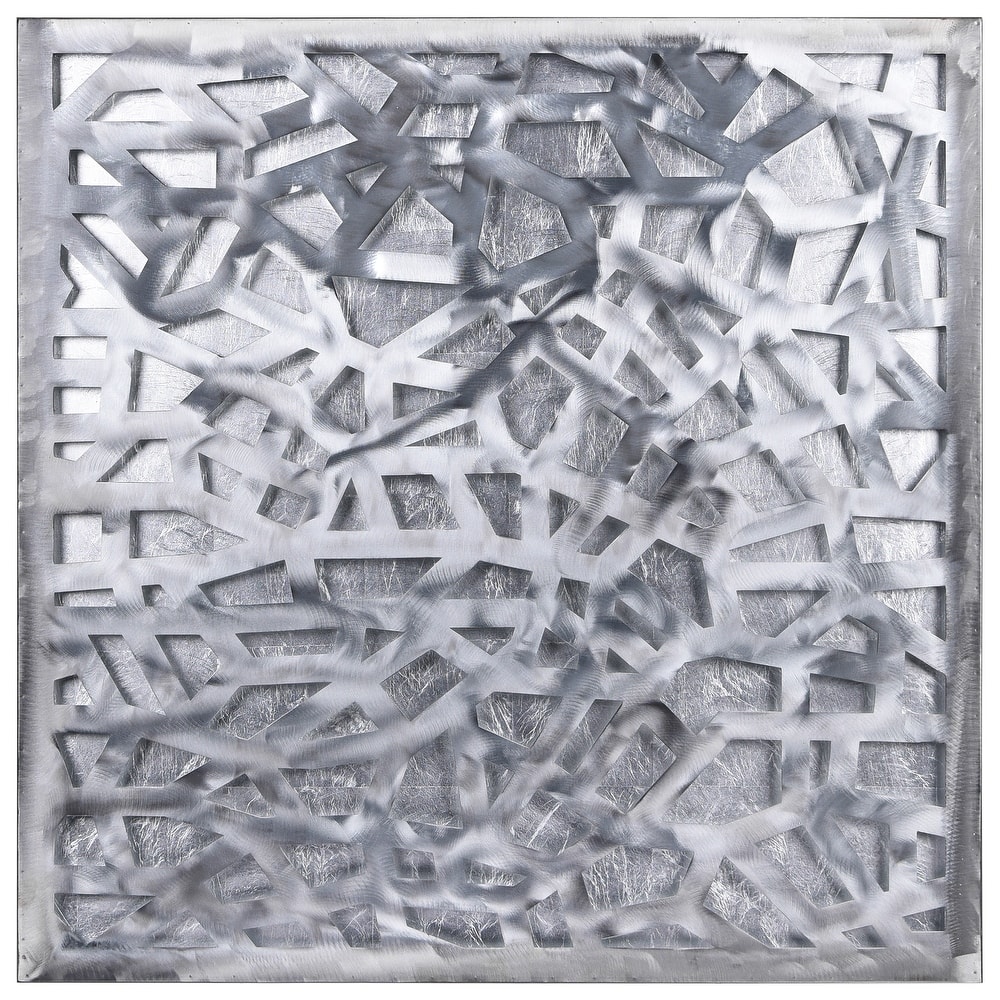 Polished Steel Wall Sculpture Abstract Wall Art with Gold/Silver Leaf