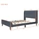 preview thumbnail 53 of 72, Twin/Full/Queen Size Velvet Upholstered Platform Bed Frame with Headboard and Wooden Slats Support, No Box Spring Needed