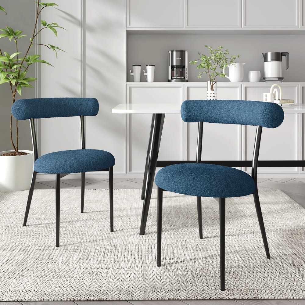 Bia Modern Iron Upholstered Dining Chairs by Christopher Knight Home