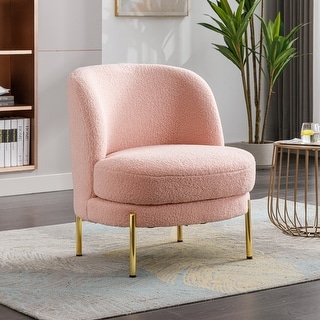 Boucle Upholstered Accent Chair With Gold Legs - Bed Bath & Beyond - 38386999