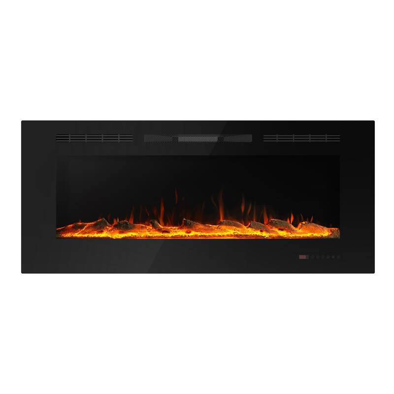 42" Modern Recessed Wall Mounted Electric Fireplace Heater with Remote and 3 Realistic Flame