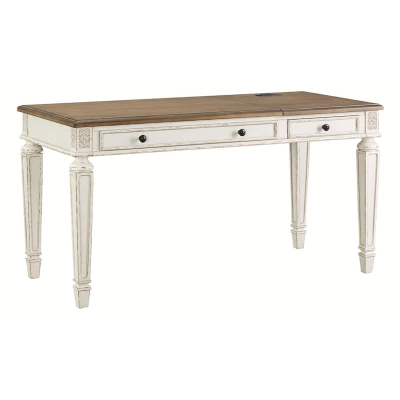 Realyn White/Brown Home Office Lift Top Desk