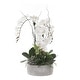 Real Touch Orchid Flower Arrangement in Stone Cement Pot - White - On ...