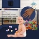 preview thumbnail 3 of 4, Infant 50"x50" 4-Panel Baby Playpen Foldable Playard with Basketball Hoop Blue