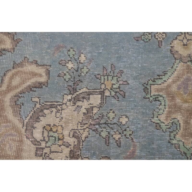 Blue Tabriz Persian Rug Handmade Traditional Wool Carpet - 6'4"x 9'10"
