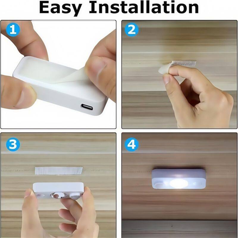 4-Pack Rechargeable Motion Sensor LED Lights,White Colors