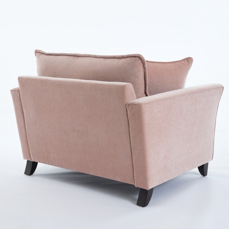 Chenille Upholstered Fabric Accent Chairs Flared Armchairs Livingroom Single Sofa Chairs with Pillows, Removable Washable Covers