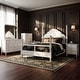 preview thumbnail 22 of 25, Roundhill Furniture Avellune 4-Piece Bedroom Set: Poster Bed with Dresser, Mirror, Chest, and 2 Nightstands, White Finish