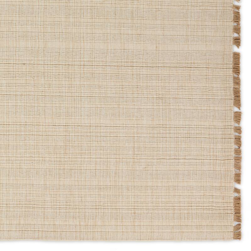 Tapis Handmade Solid Cream/Beige Runner Rug
