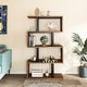 preview thumbnail 6 of 10, Hermoth Wood 5 Tiers Bookshelf S-Shaped Z-Shelf Style Bookcase Storage Display