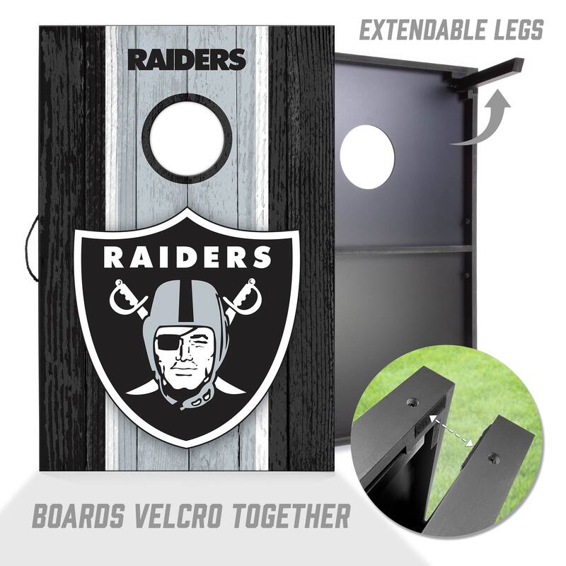 Las Vegas Raiders NFL Compact 2x3 Tailgate Cornhole Board Set