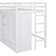 preview thumbnail 12 of 10, Twin Size Loft Bed with Drawer, 2 Wardrobes & Mirror, Versatility Solid Wood Bed Frame w/Guardrails for Kids Teens Adults White