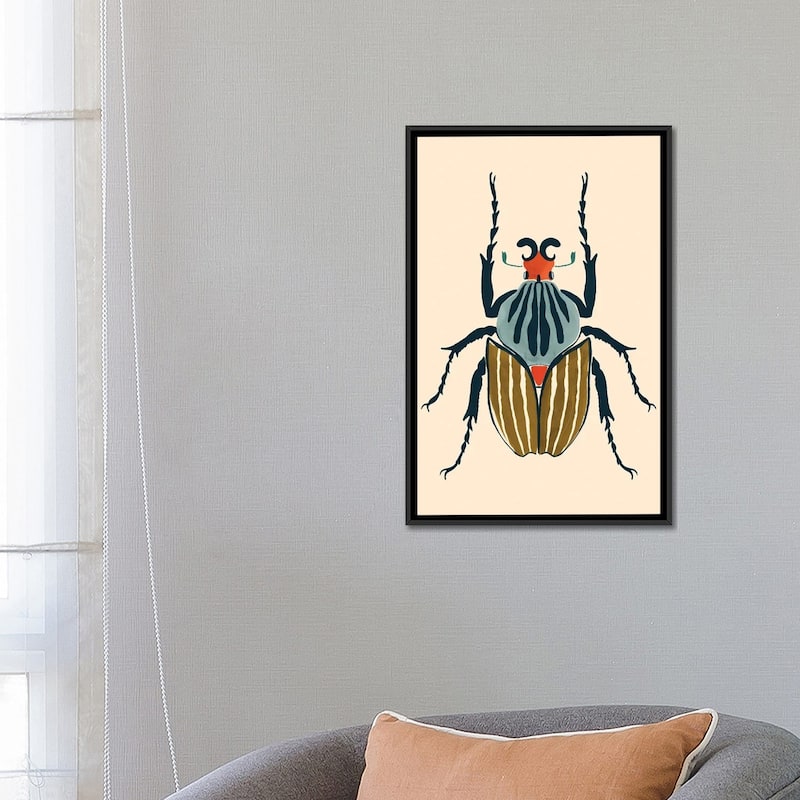 iCanvas "Beetle Bug I" by Victoria Barnes Framed Canvas Print