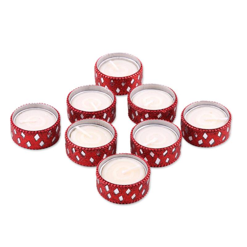 Novica Handmade Festive Glamour Resin Tealight Candle Holders (Set Of 8)