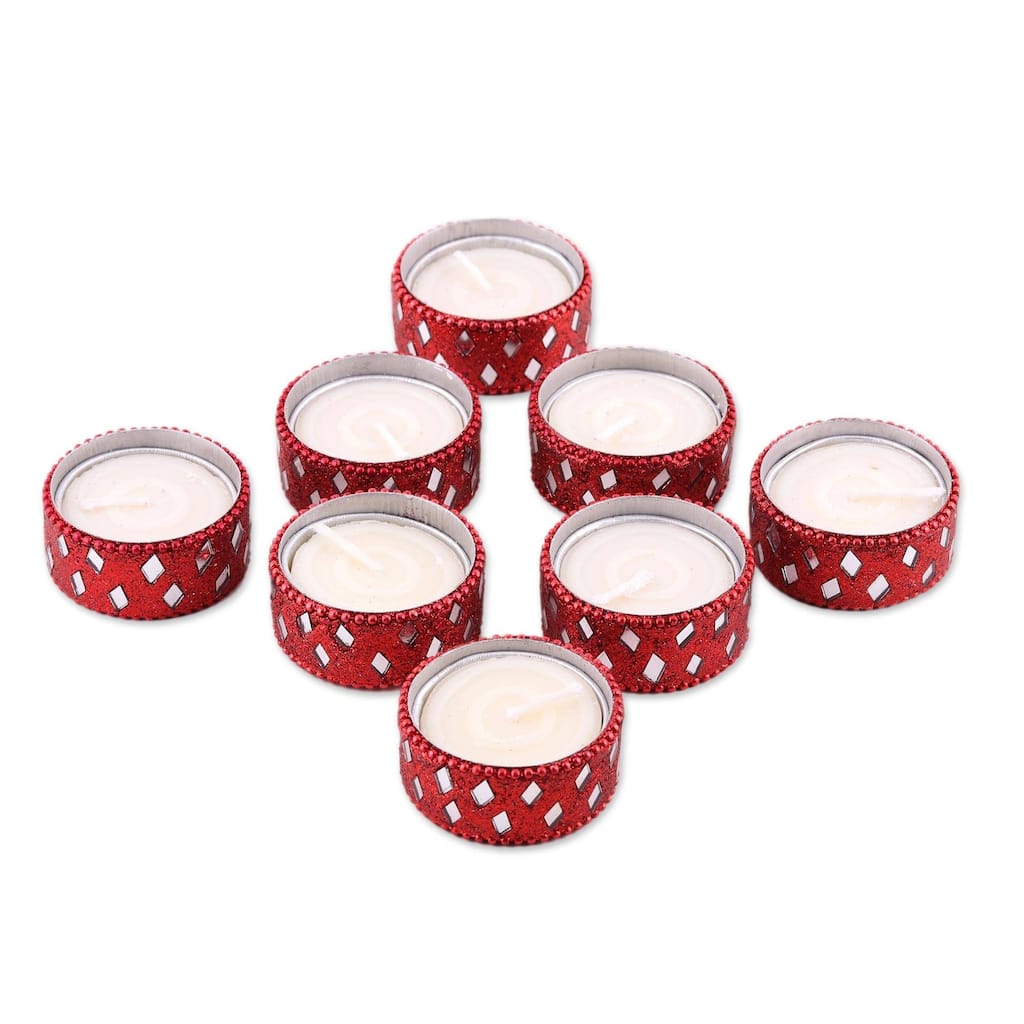 Novica Handmade Festive Glamour Resin Tealight Candle Holders (Set Of 8)