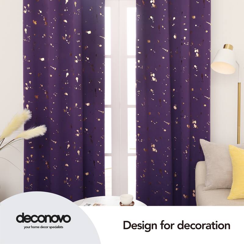 Deconovo Gold Spot Curtain Panel Pair (2 Panel)