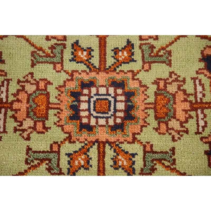Light Green Oushak Accent Rug Hand-Knotted Wool Carpet - 2'11"x 4'11"