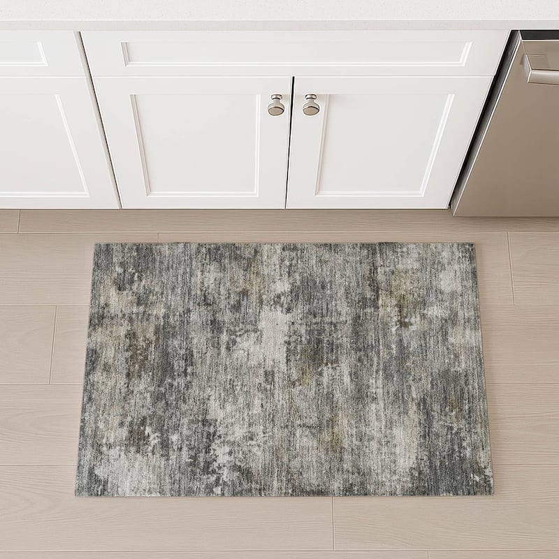 Machine Washable Indoor/ Outdoor Modern Blend Chantille Rug