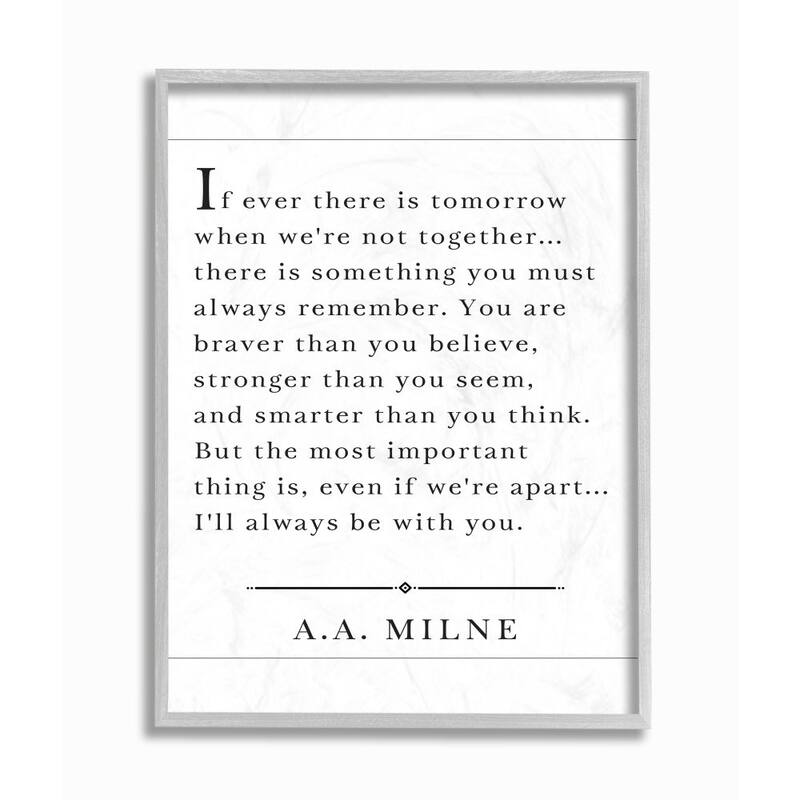 Stupell I'll Always Be With You A.A. Milne Framed Giclee Texture Art