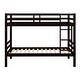 preview thumbnail 28 of 41, Twin over Twin Wooden Bunk Bed,High Guardrail,Ladder,Kids Teens,Dorm