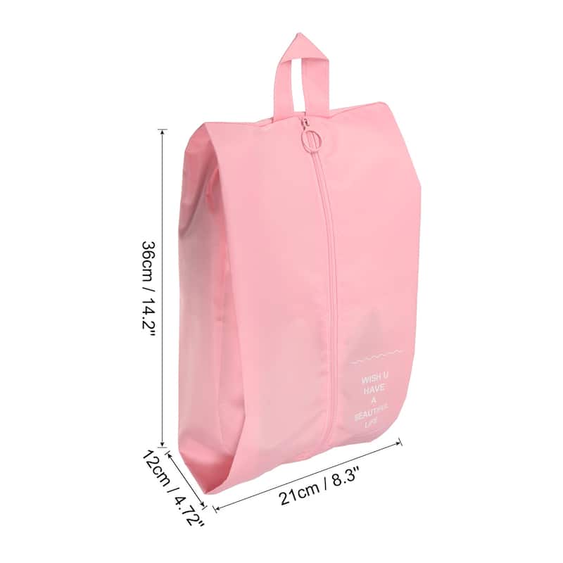 Waterproof Shoes Bags, Travel Storage Bag Shoes Organizer with Zipper - Pink