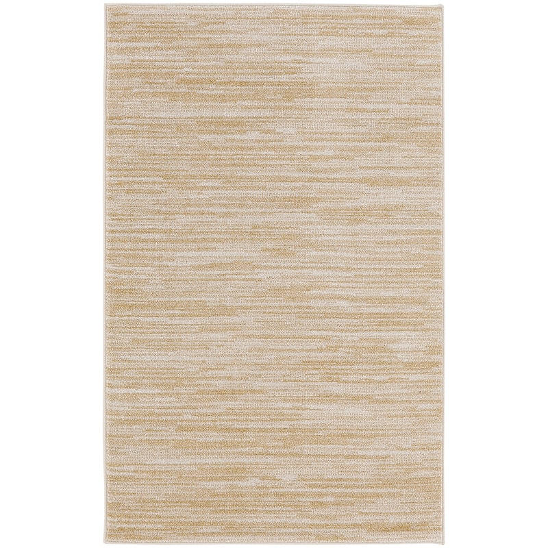 Nourison Essentials Solid Contemporary Indoor/Outdoor Area Rug - 3' x 5' - Ivory/Gold