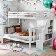preview thumbnail 2 of 12, Stairway Design Twin-Over-Full Bunk Bed with Storage and Guard Rail for Bedroom