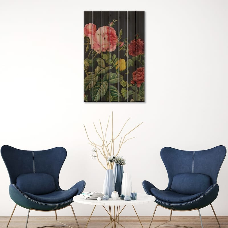 Redoute's Bouquet I Print On Wood by Pierre-Joseph Redouté - Multi-Color