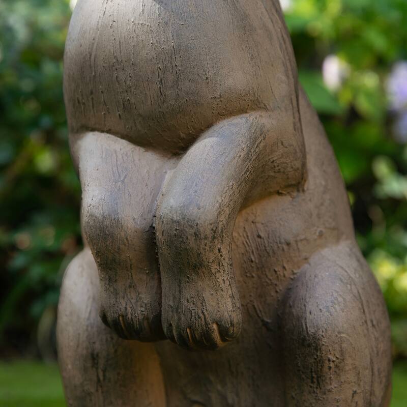 Glitzhome MgO Standing Rabbit Bunny Garden Yard Statue Indoor Figurines