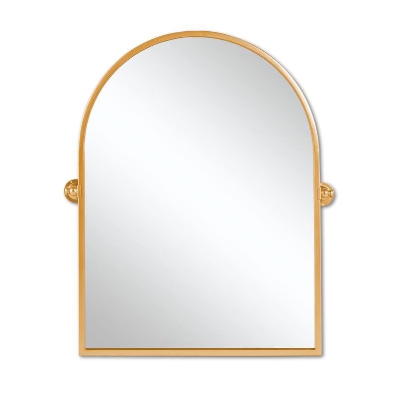 HomeRoots 36" Gold Metal Arch Tilting Framed Accent Mirror - 23.97 in. x 35.76 in. x 3.14 in.
