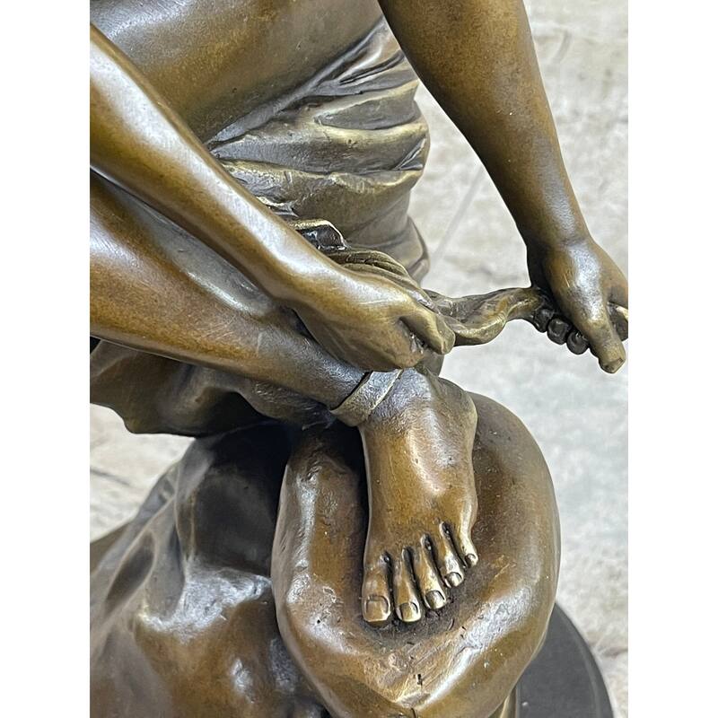 Mercury Hermes Greek Roman God Bronze Statue Sculpture On Marble Base